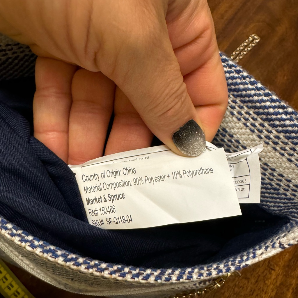 Market & Spruce Canvas Fold Over Crossbody Purse Blue And Cream Gold Cha — image 6 of 8